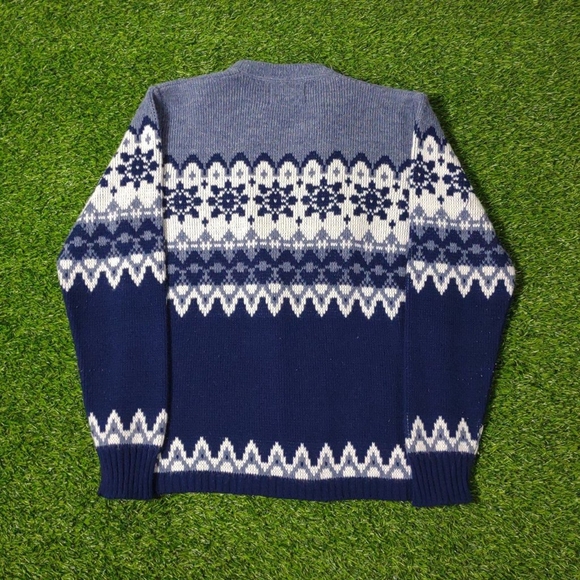 VTG 60S 70S ICELANDIC FAIR ISLE WINTER NORDIC SWEATER MADE IN USA SIZE 38 S/M - Picture 4 of 8